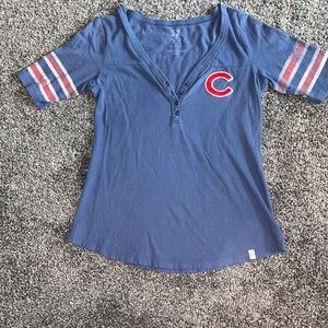 Chicago Cubs MLB 47’ Brand Vneck with embroidered logo and buttons